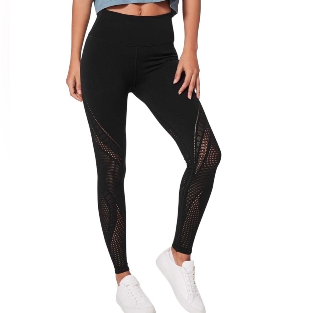 Lululemon Interconnect Reveal Black Leggings Tights Yoga Workout Pants Sz 2